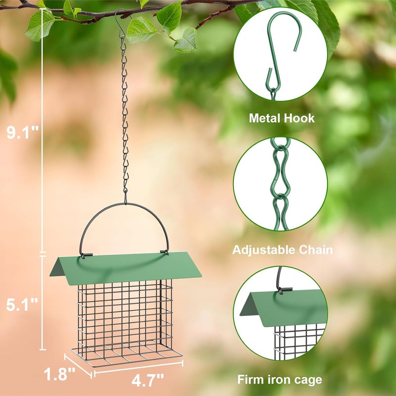 FLINTER Bird Feeder for Outdoors, Suet Feeder Hanging Bird Feeder, Adjustable Chain Hanging for Garden Yard Outside - Suet Cake Feeders to Attracting Birds - Image 2